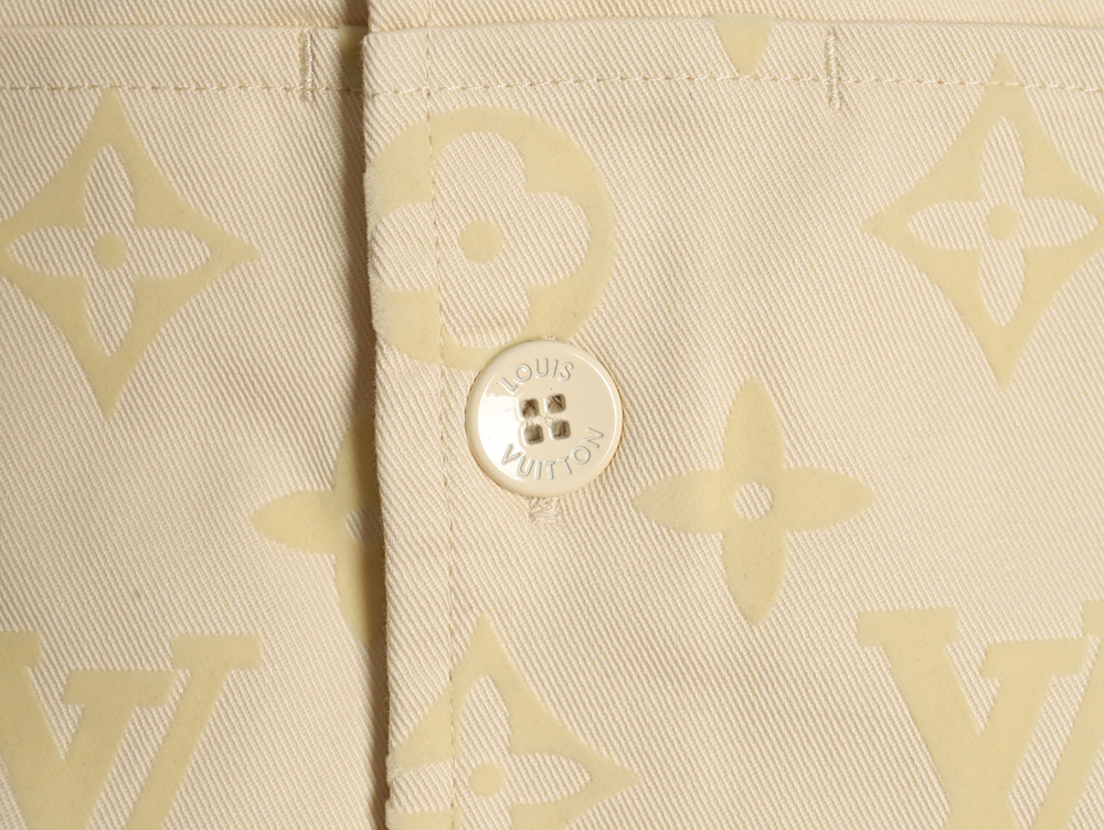 Louis Vuitton paneled black flocked shirt