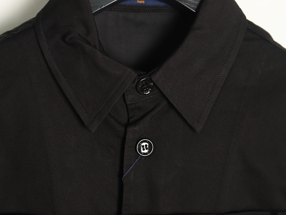 Louis Vuitton paneled black flocked shirt TSK1