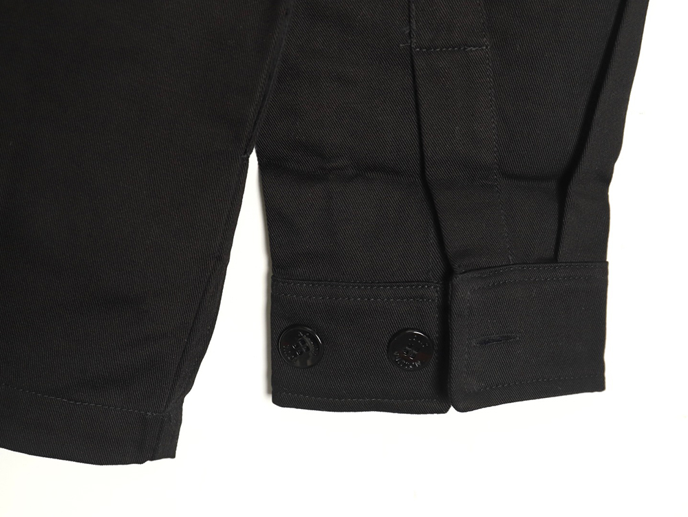 Louis Vuitton paneled black flocked shirt TSK1