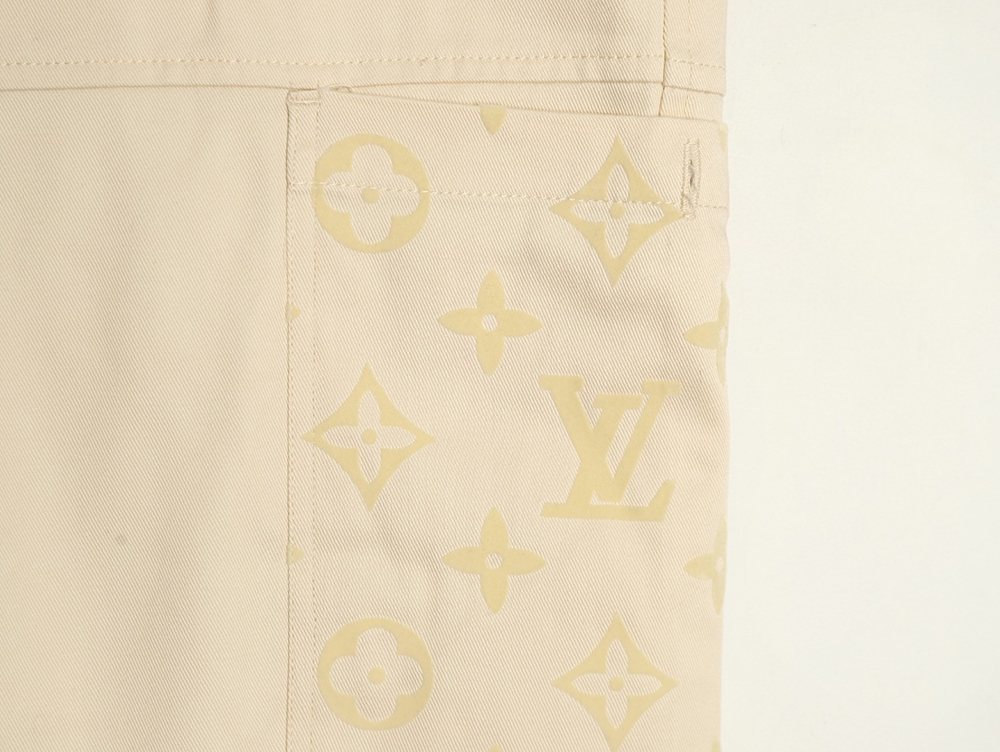 Louis Vuitton paneled black flocked denim pants
