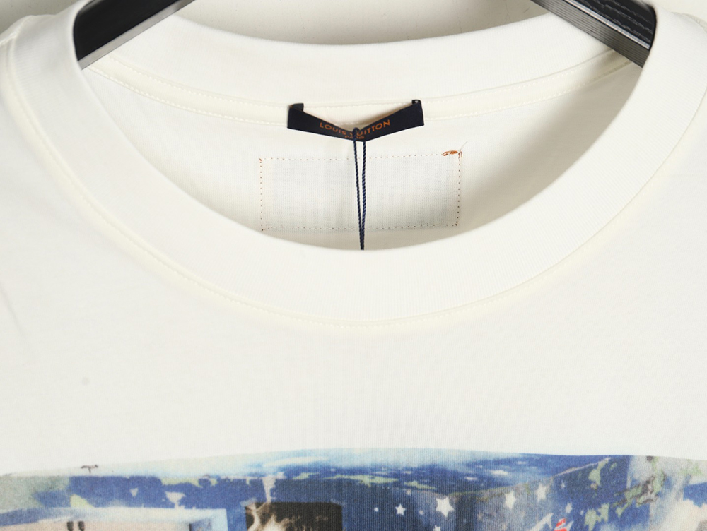 Louis Vuitton oil painting graffiti print short sleeves