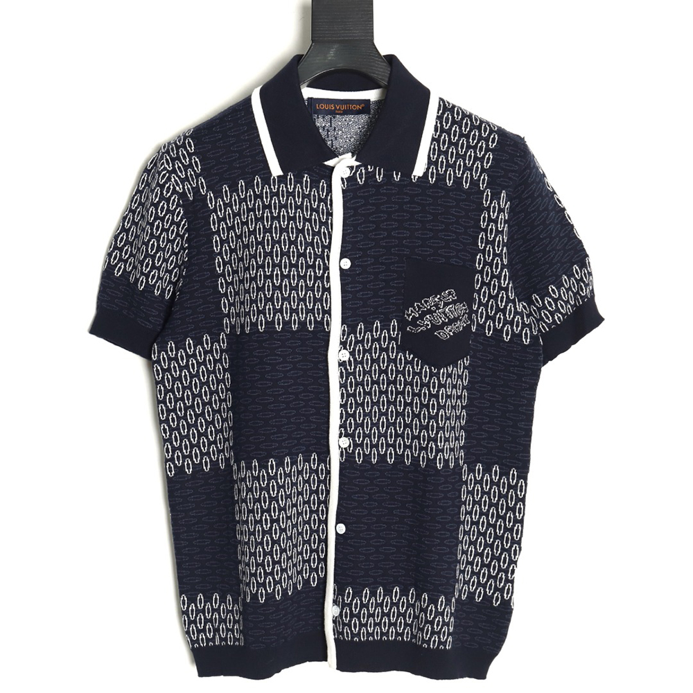 Louis Vuitton Checkerboard Knit Cardigan Short Sleeves