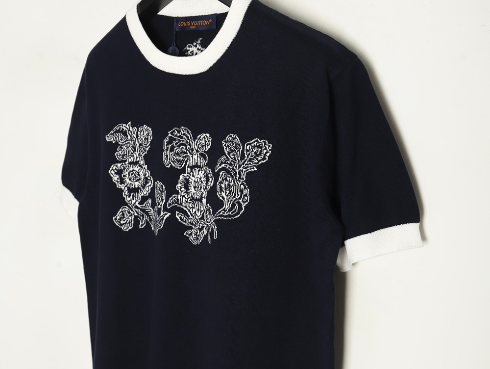 Louis Vuitton floral jacquard logo knitted short sleeves