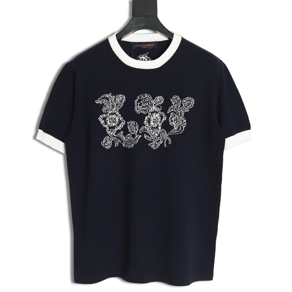 Louis Vuitton floral jacquard logo knitted short sleeves