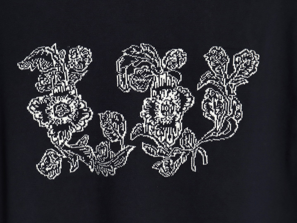 Louis Vuitton floral jacquard logo knitted short sleeves