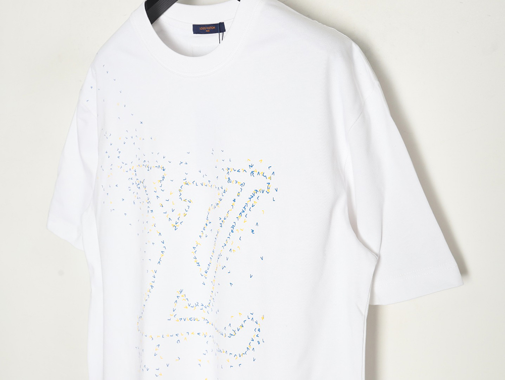 Louis Vuitton small airplane printed letter logo short sleeves