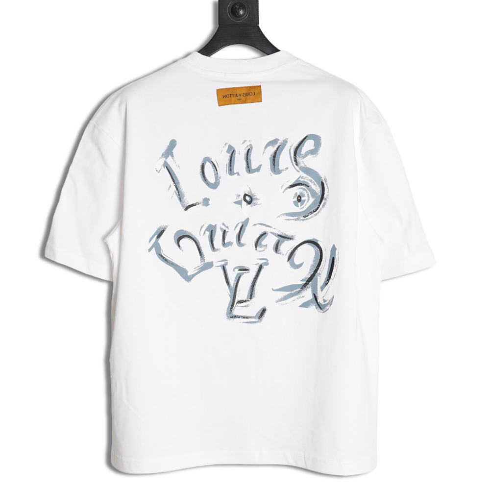 Louis Vuitton hand-painted graffiti lettering print short sleeves