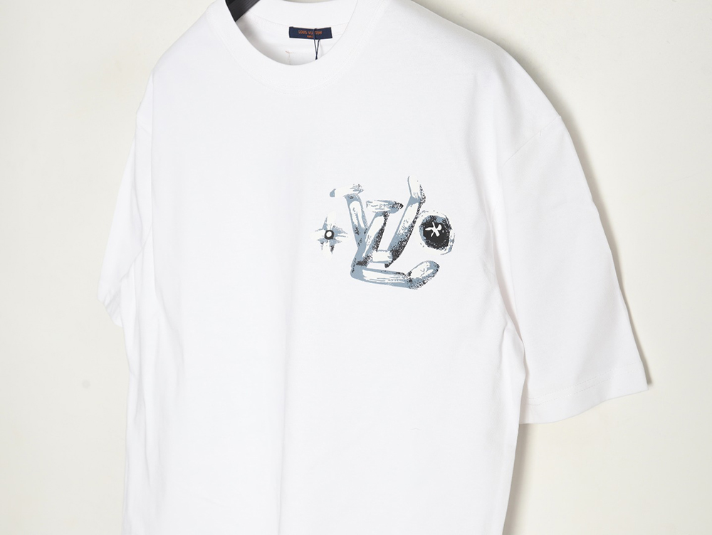 Louis Vuitton hand-painted graffiti lettering print short sleeves