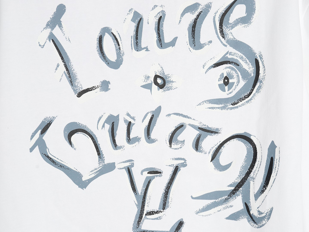 Louis Vuitton hand-painted graffiti lettering print short sleeves