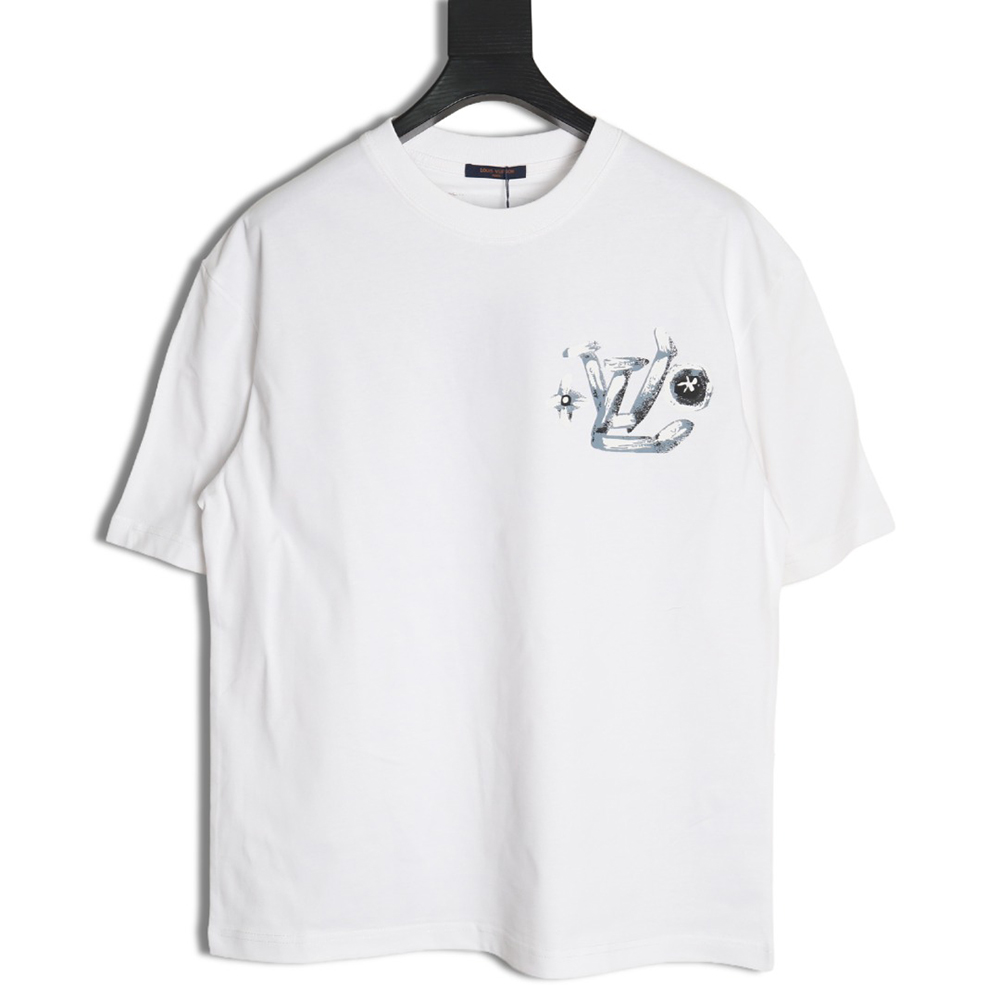 Louis Vuitton hand-painted graffiti lettering print short sleeves