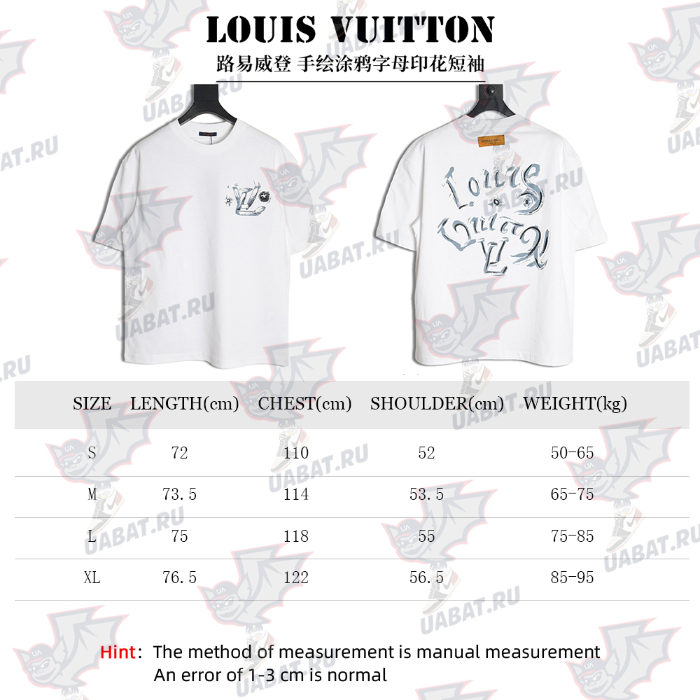 Louis Vuitton hand-painted graffiti lettering print short sleeves