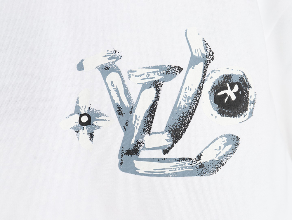 Louis Vuitton hand-painted graffiti lettering print short sleeves