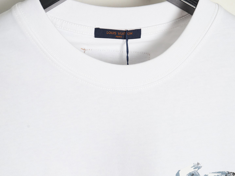 Louis Vuitton hand-painted graffiti lettering print short sleeves