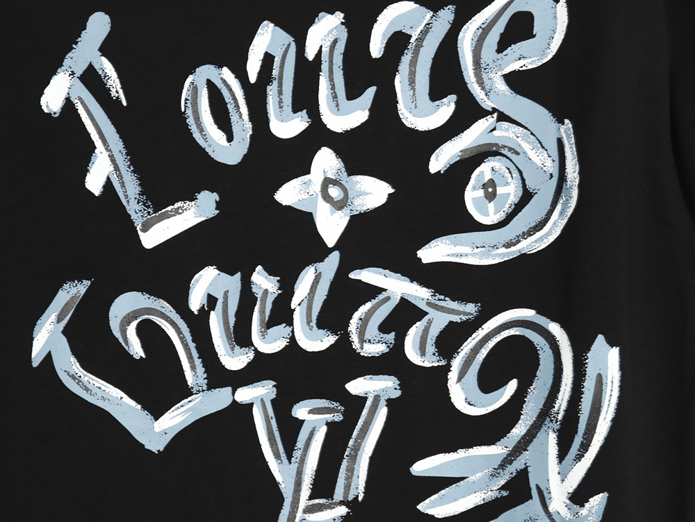 Louis Vuitton hand-painted graffiti lettering print short sleeves TSK1