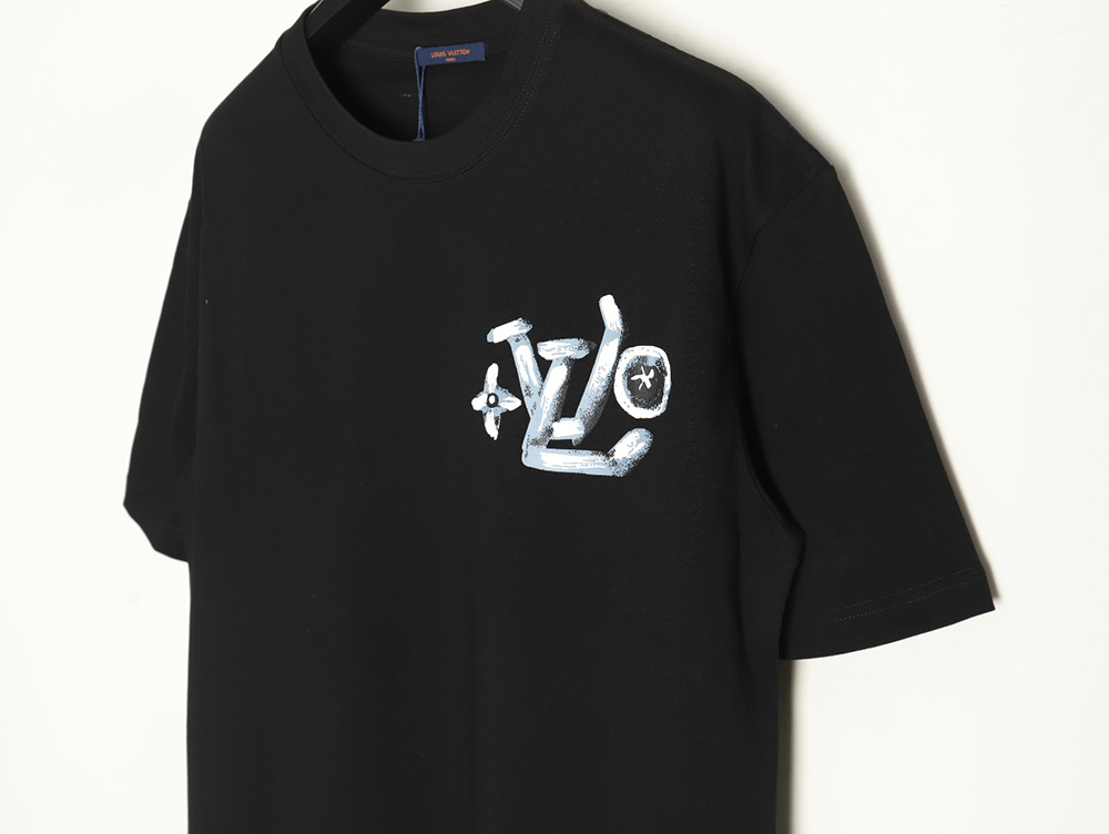 Louis Vuitton hand-painted graffiti lettering print short sleeves TSK1