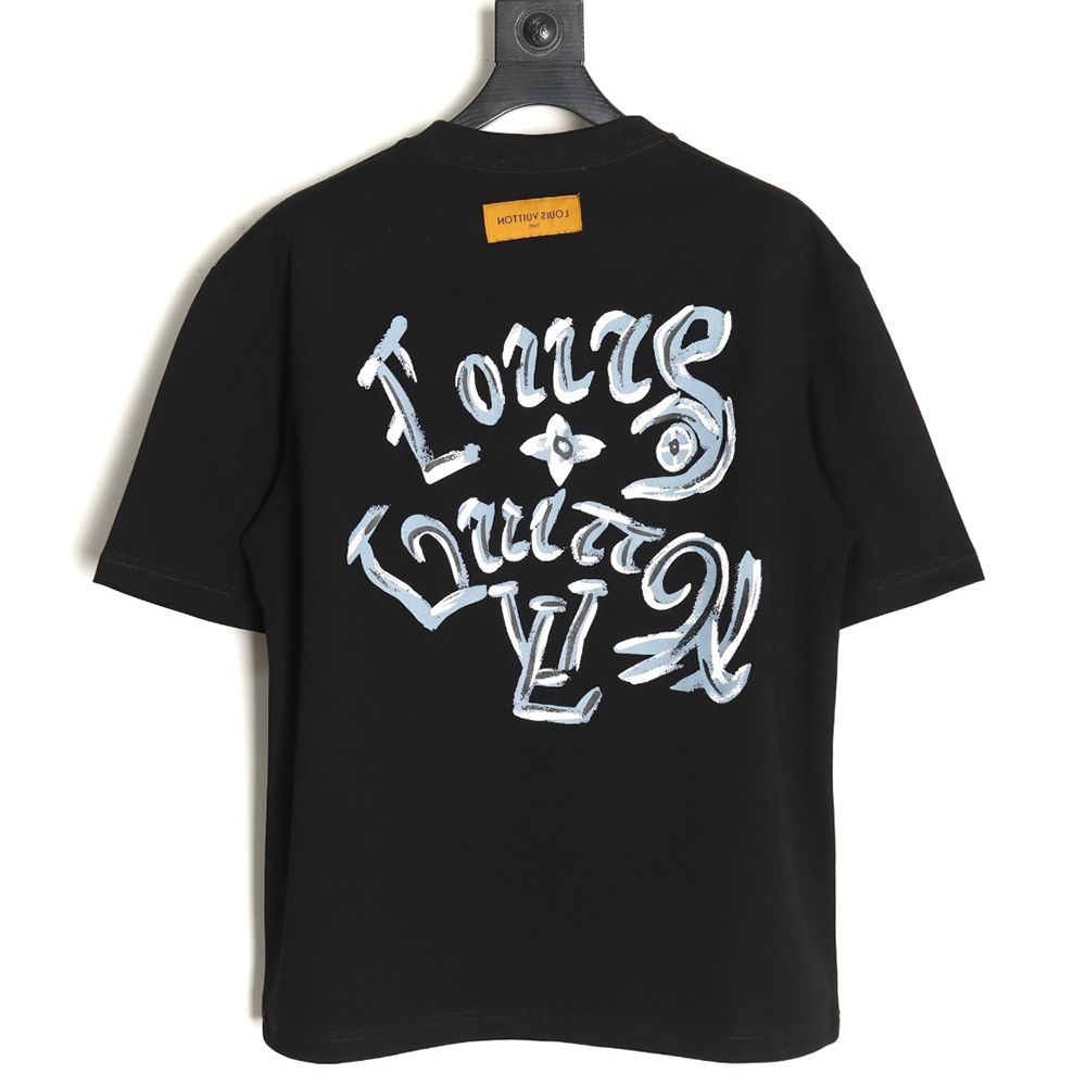 Louis Vuitton hand-painted graffiti lettering print short sleeves TSK1
