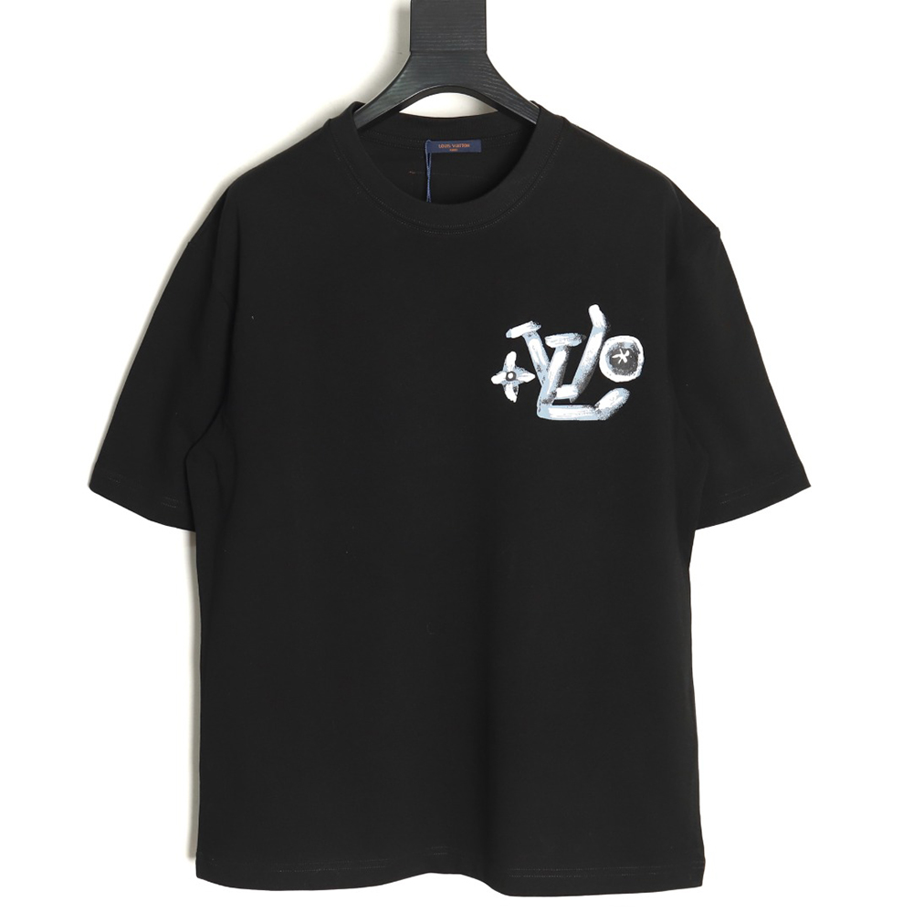 Louis Vuitton hand-painted graffiti lettering print short sleeves TSK1