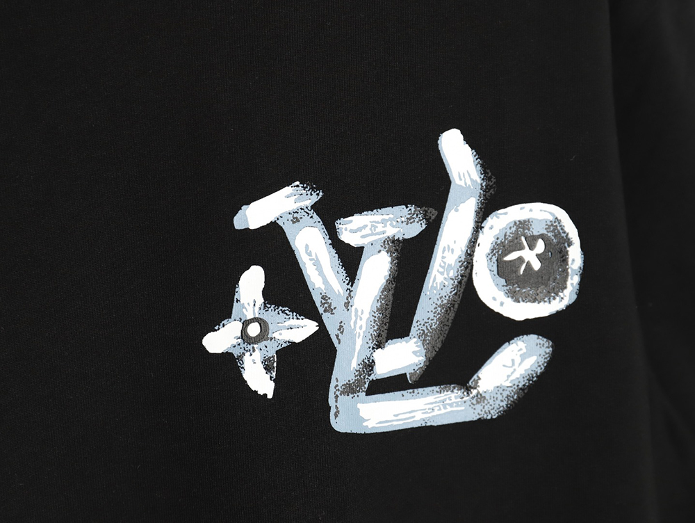 Louis Vuitton hand-painted graffiti lettering print short sleeves TSK1