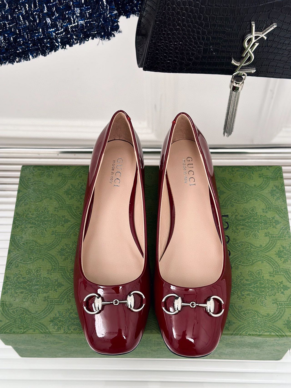 Gucci Horsebit Black Patent Flats