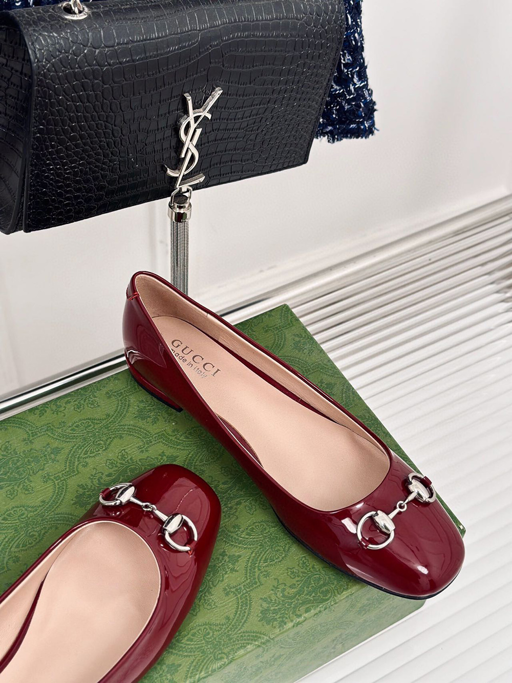 Gucci Horsebit Black Patent Flats
