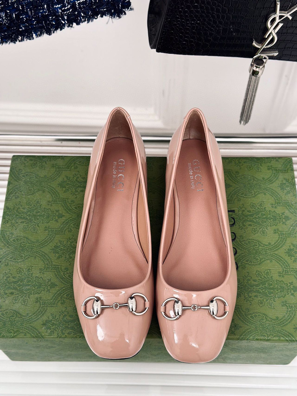 Gucci Horsebit Black Patent Flats
