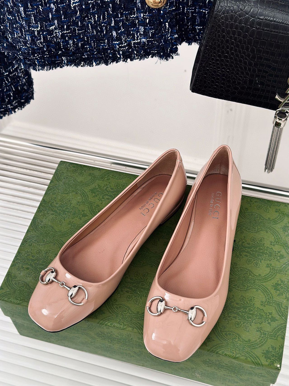 Gucci Horsebit Black Patent Flats