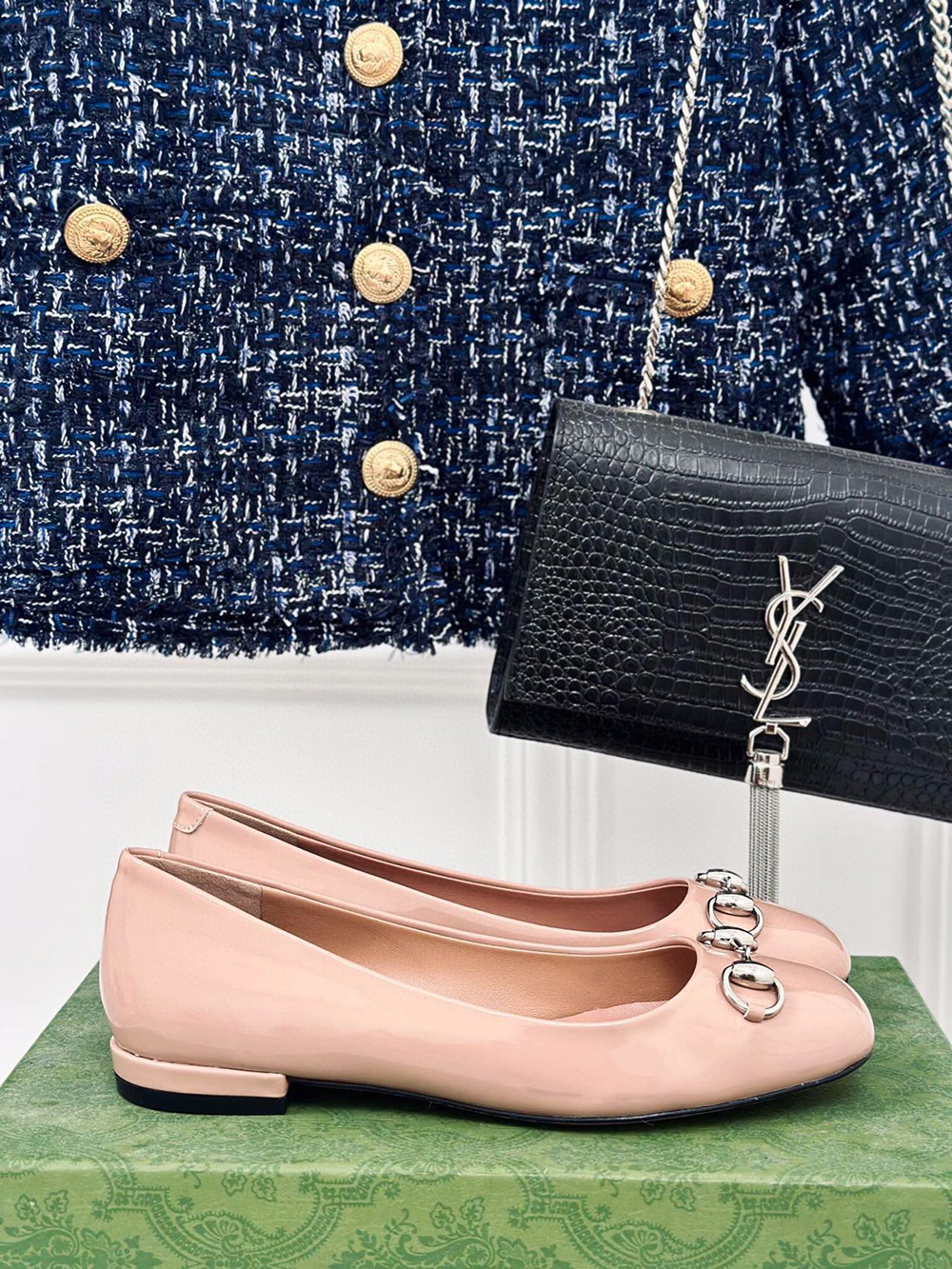 Gucci Horsebit Black Patent Flats