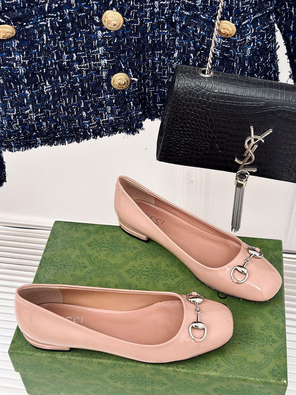 Gucci Horsebit Black Patent Flats