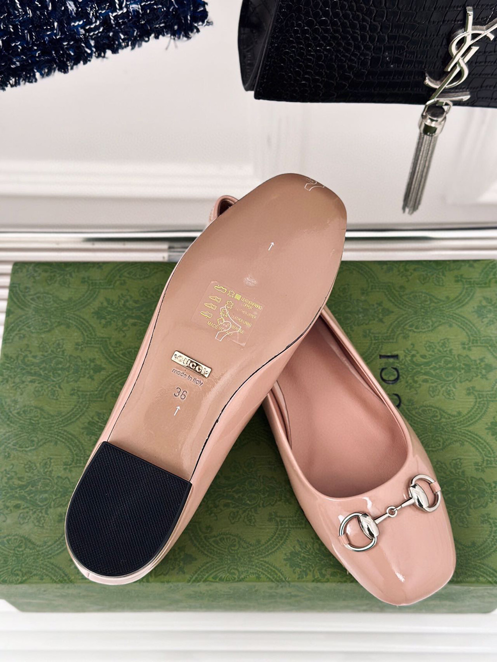 Gucci Horsebit Black Patent Flats