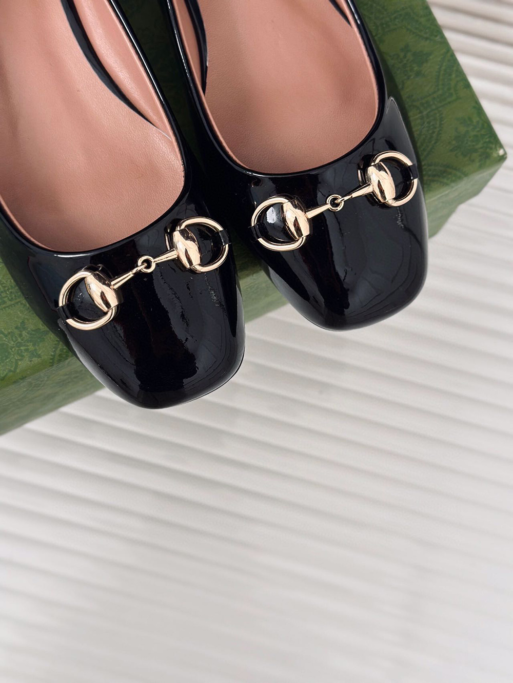 Gucci Horsebit Black Patent Flats