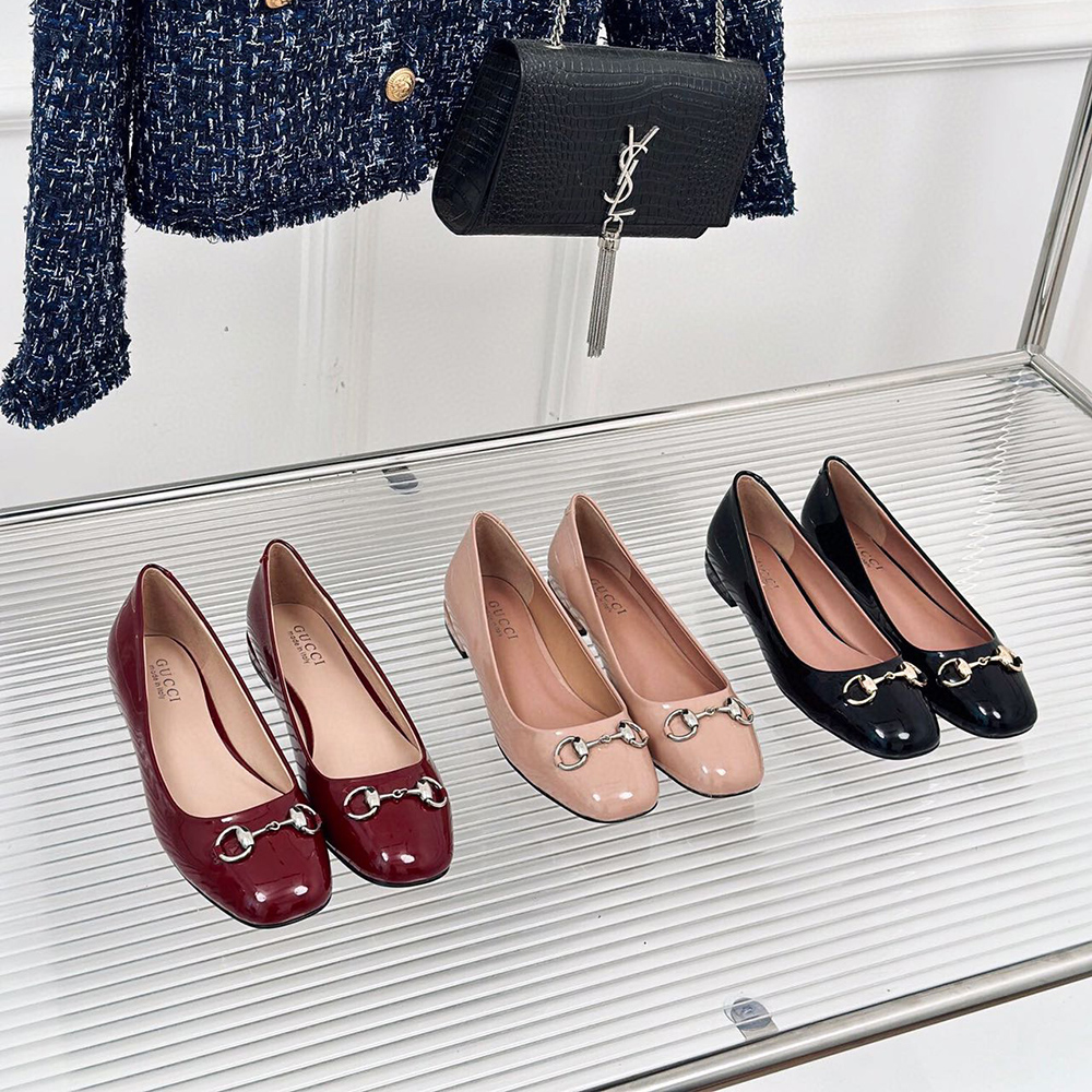 Gucci Horsebit Black Patent Flats