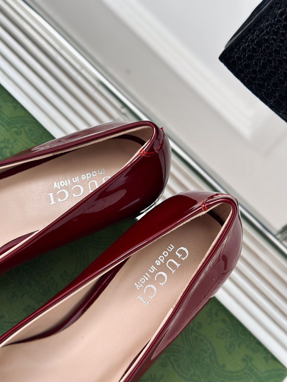 Gucci Horsebit Black Patent Leather Pointed Heels