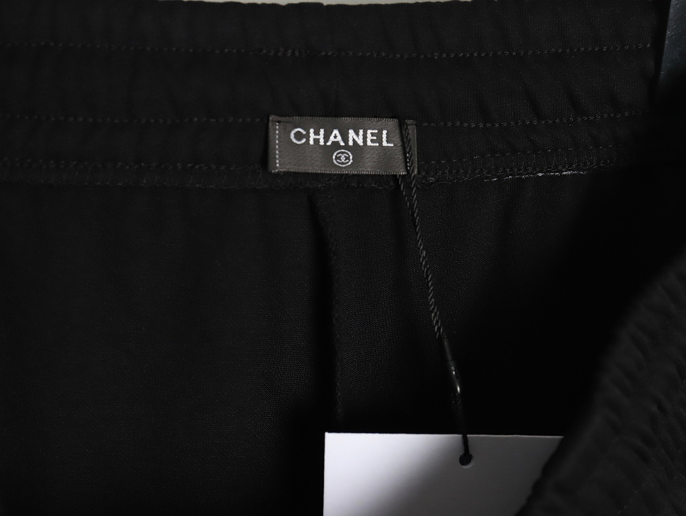 Chanel classic embroidered double C wide-leg trousers TSK1