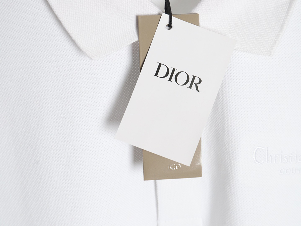 Dior embroidered lettering signature short sleeve polo shirt