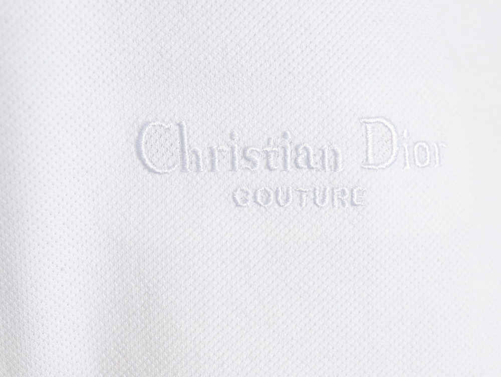 Dior embroidered lettering signature short sleeve polo shirt