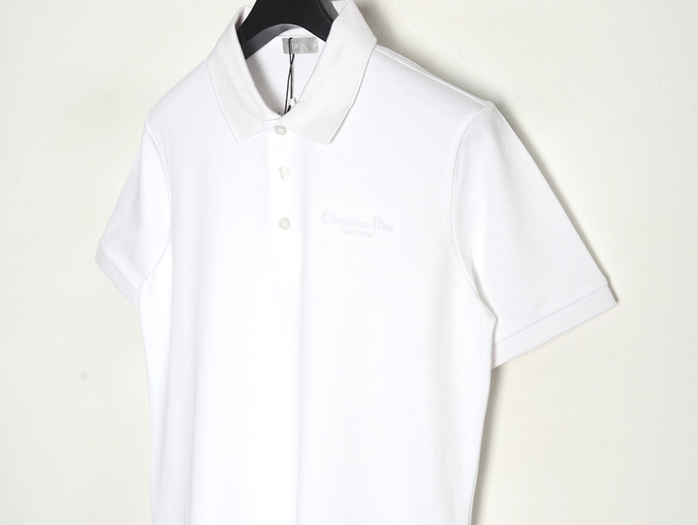 Dior embroidered lettering signature short sleeve polo shirt