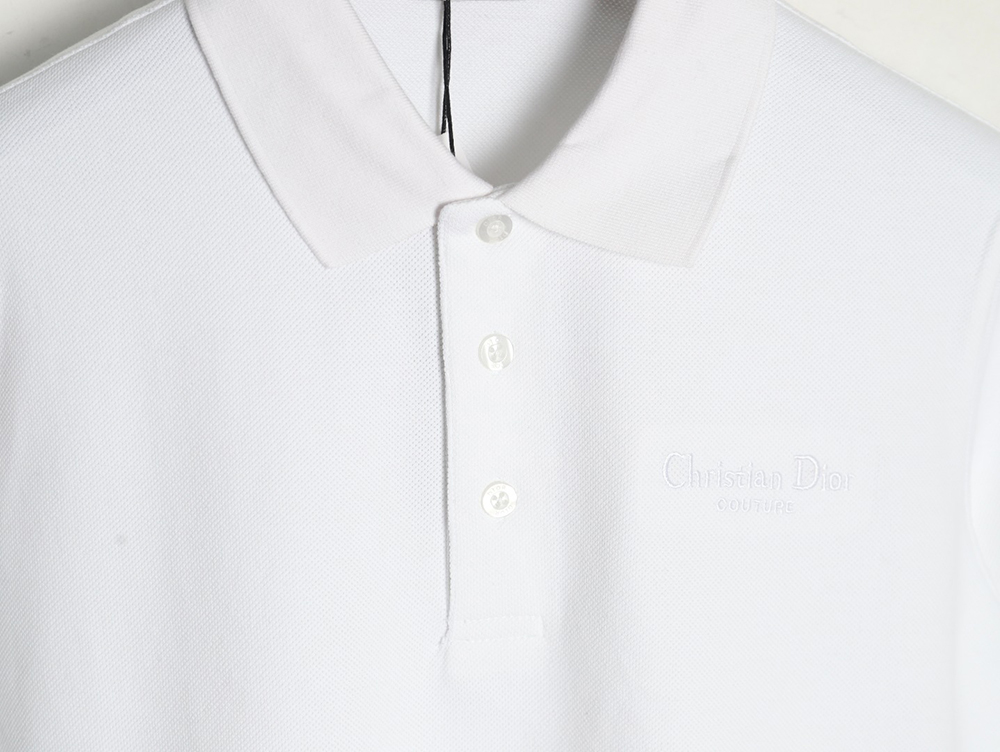 Dior embroidered lettering signature short sleeve polo shirt
