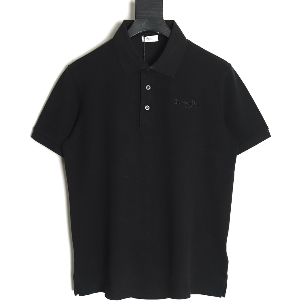 Dior embroidered lettering signature short sleeve polo shirt TSK1