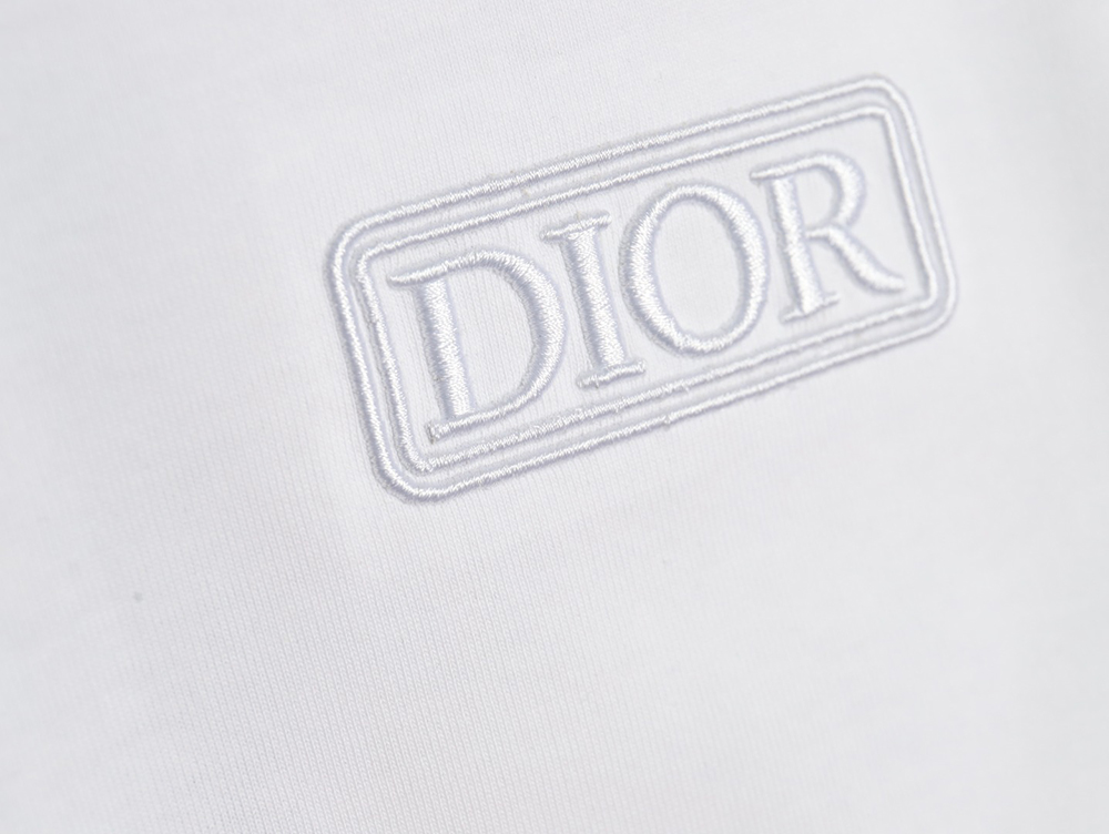 Dior chest embroidered lettering short sleeve T-shirt