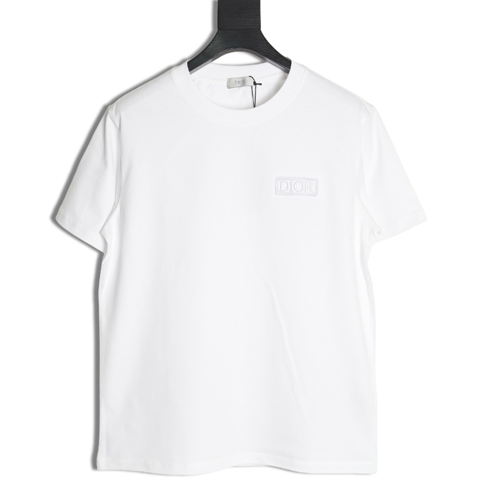 Dior chest embroidered lettering short sleeve T-shirt