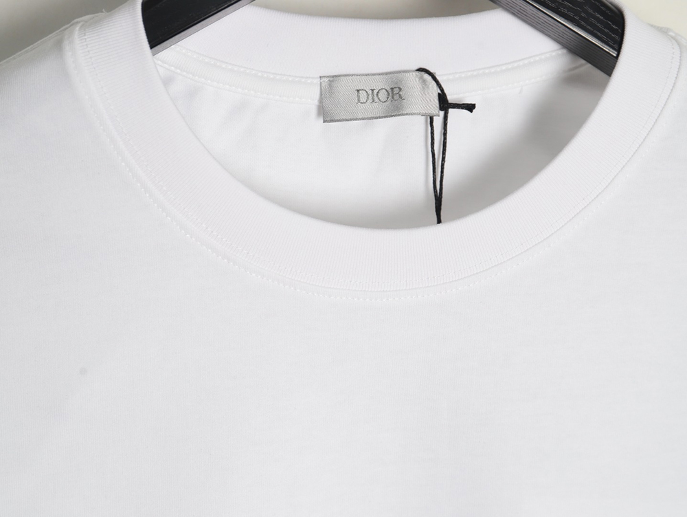 Dior chest embroidered lettering short sleeve T-shirt