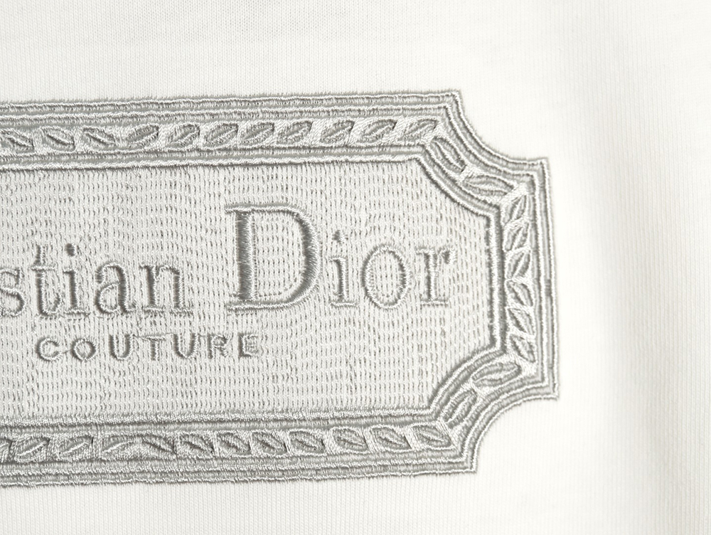 Dior Silver Logo Embroidered Short Sleeve T-Shirt