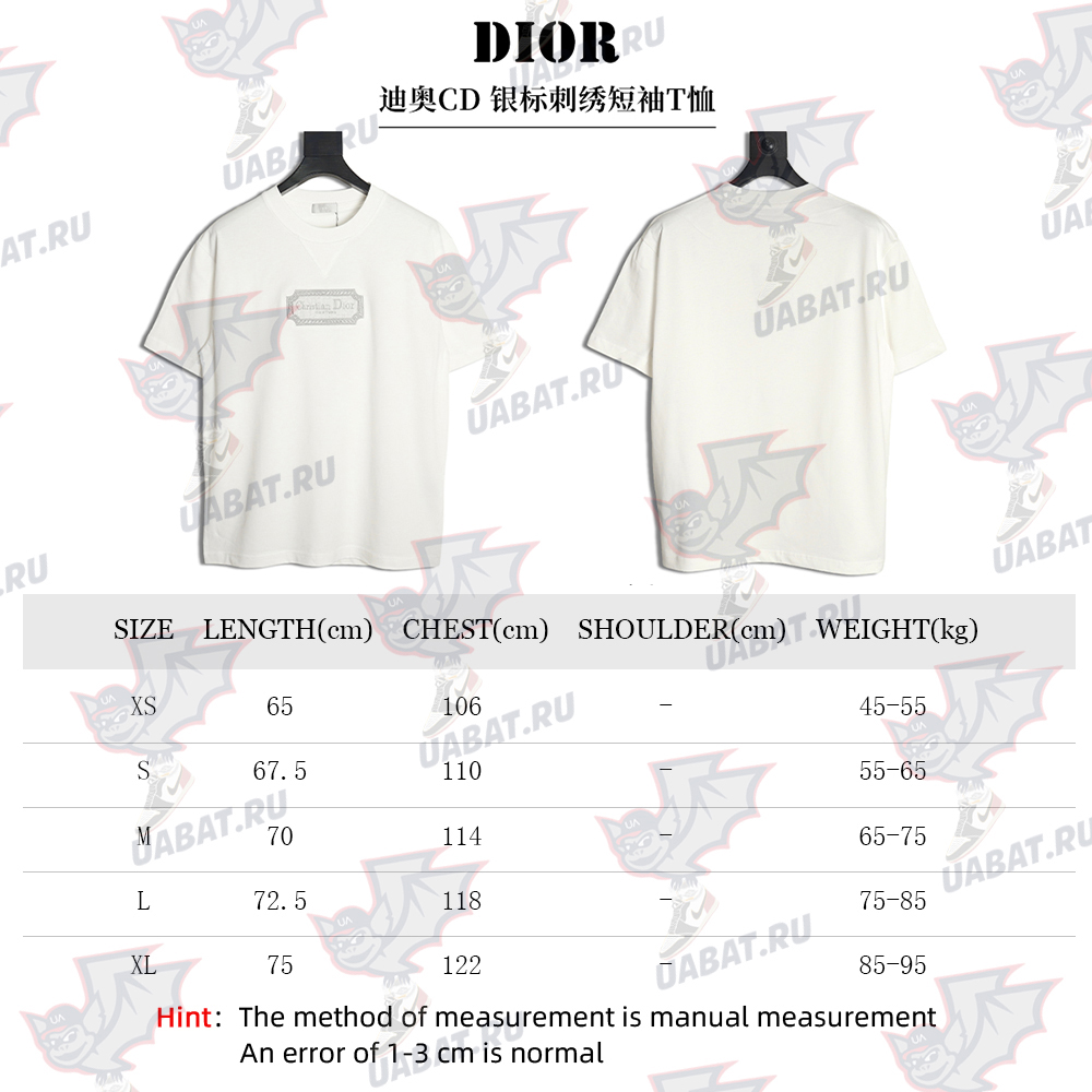 Dior Silver Logo Embroidered Short Sleeve T-Shirt