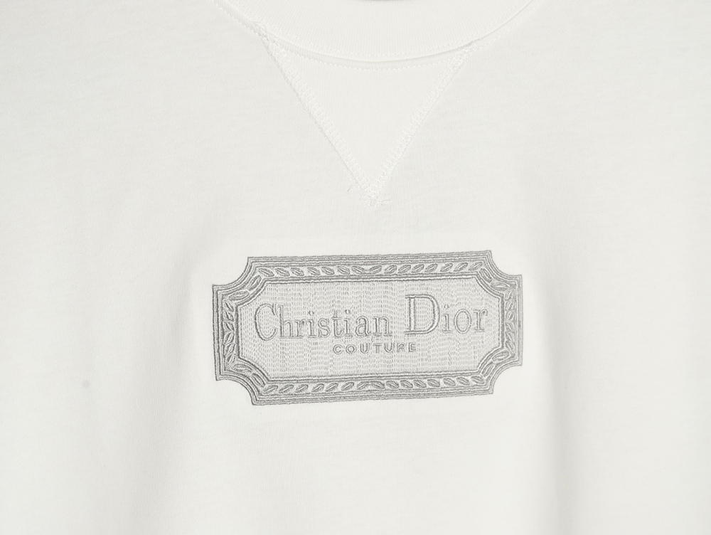 Dior Silver Logo Embroidered Short Sleeve T-Shirt