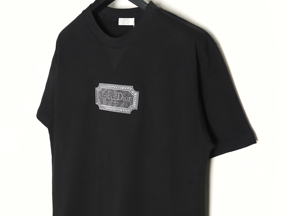 Dior Silver Logo Embroidered Short Sleeve T-Shirt TSK1