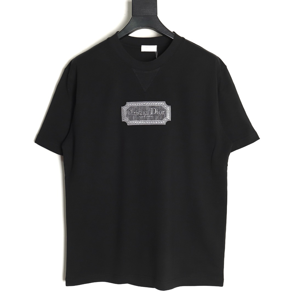 Dior Silver Logo Embroidered Short Sleeve T-Shirt TSK1