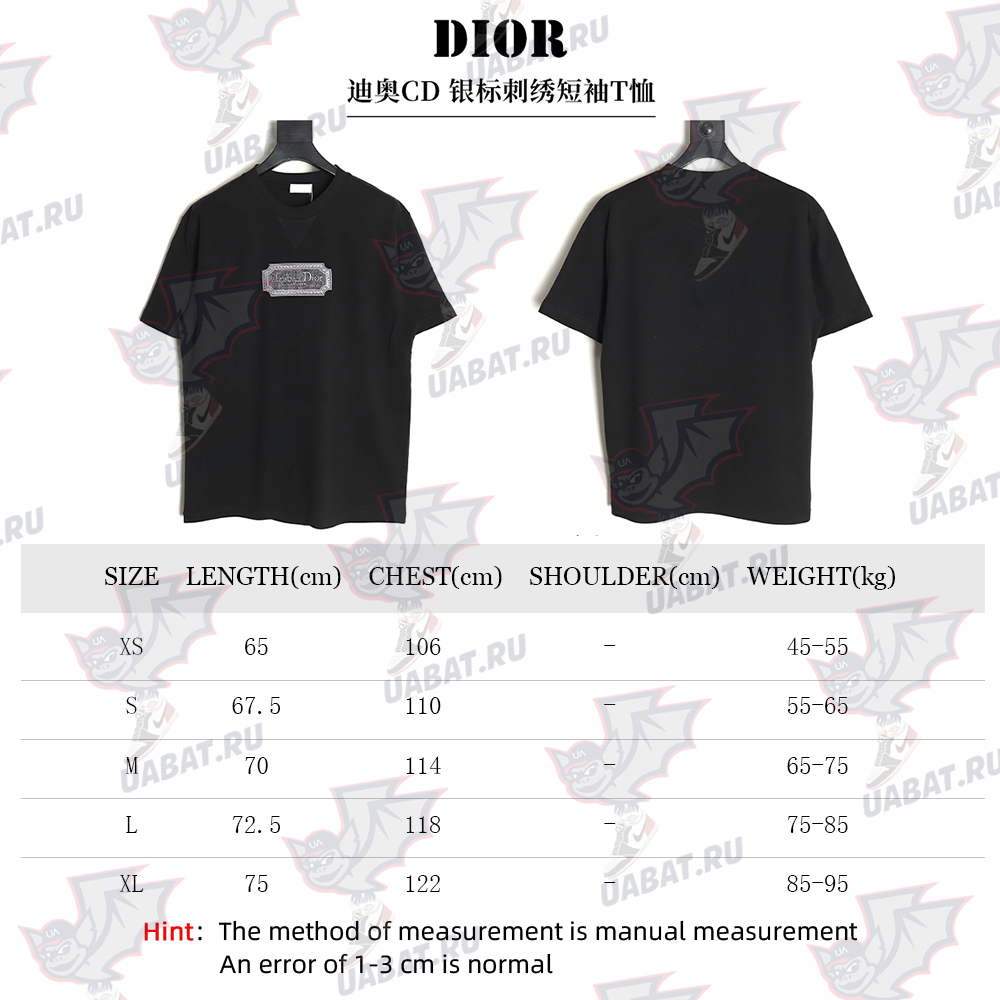 Dior Silver Logo Embroidered Short Sleeve T-Shirt TSK1