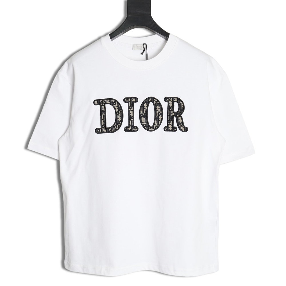 Dior presbyopia embroidered letter short sleeves