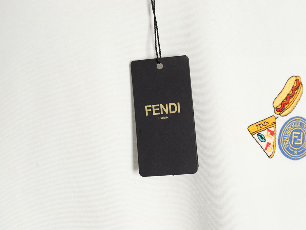 Fendi pizza graphic embroidered short-sleeved T-shirt