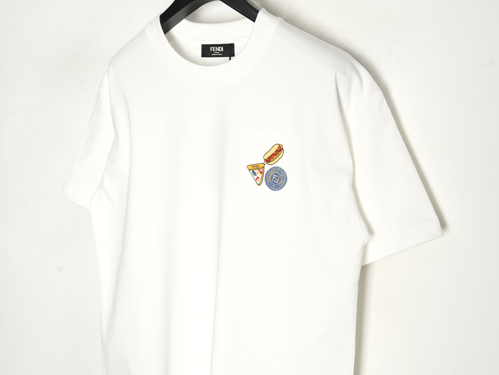 Fendi pizza graphic embroidered short-sleeved T-shirt